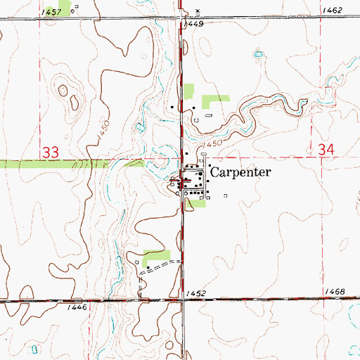 Topographic Map of Carpenter, SD
