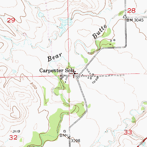 Topographic Map of Carpenter School, SD