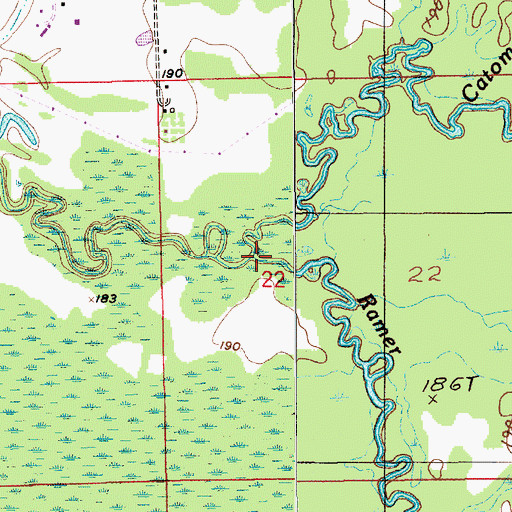 Topographic Map of Ramer Creek, AL