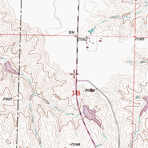 Topographic Map of Carr School, SD