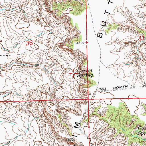 Topographic Map of Carrot Spring, SD