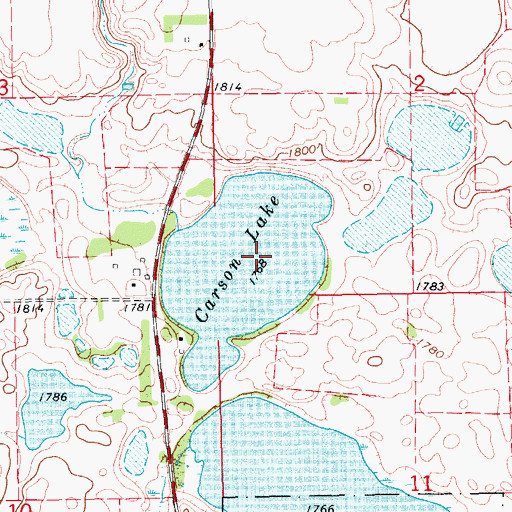 Topographic Map of Carson Lake, SD