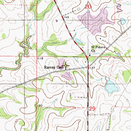 Topographic Map of Ramey Cemetery, AL