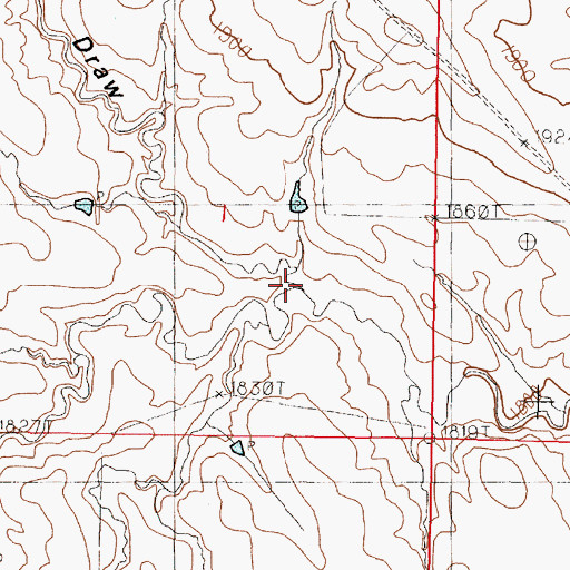 Topographic Map of Casey Draw, SD