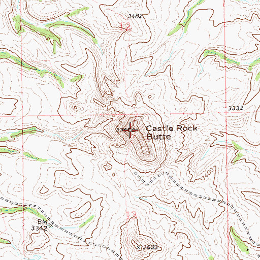 Topographic Map of Castle Rock Butte, SD