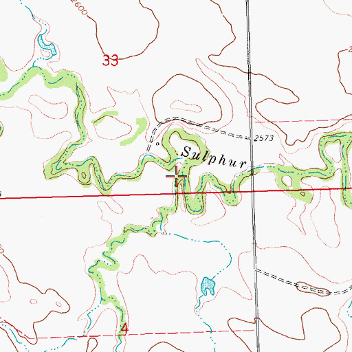 Topographic Map of Cattle Creek, SD