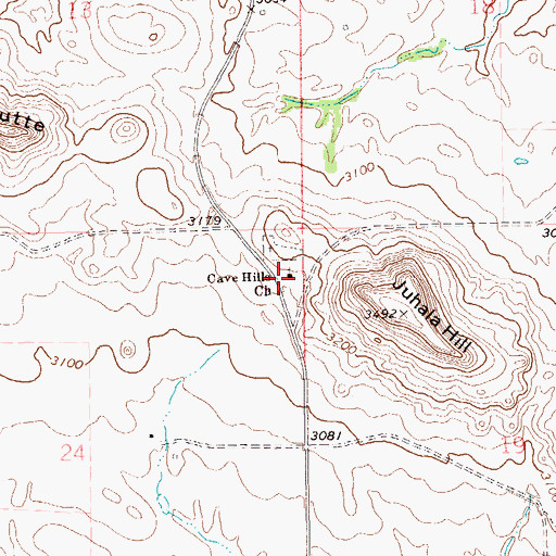 Topographic Map of Cave Hills Church, SD