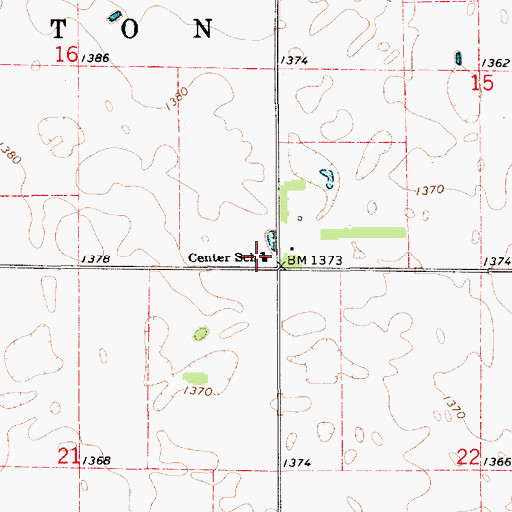 Topographic Map of Center School, SD