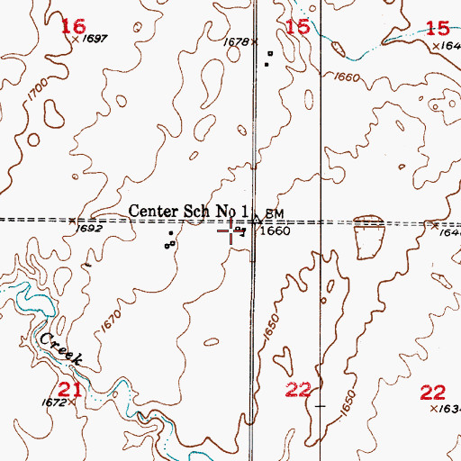 Topographic Map of Center School Number 1, SD
