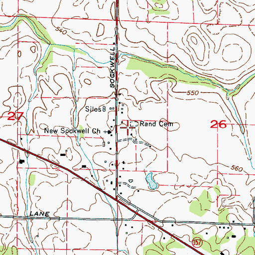 Topographic Map of Rand Cemetery, AL