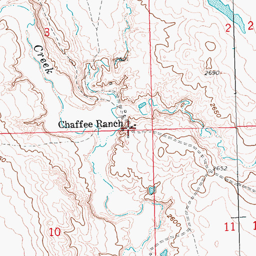 Topographic Map of Chaffee Ranch, SD