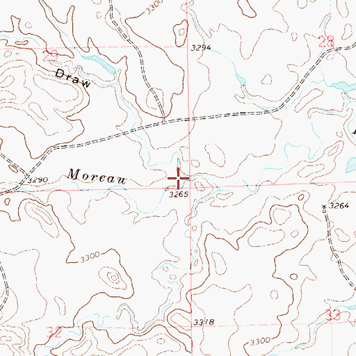 Topographic Map of Chalk Butte Draw, SD