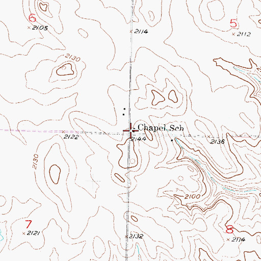 Topographic Map of Chapel School, SD