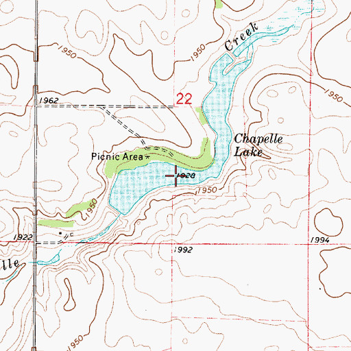 Topographic Map of Chapelle Lake, SD