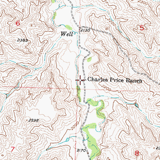 Topographic Map of Charles Price Ranch, SD
