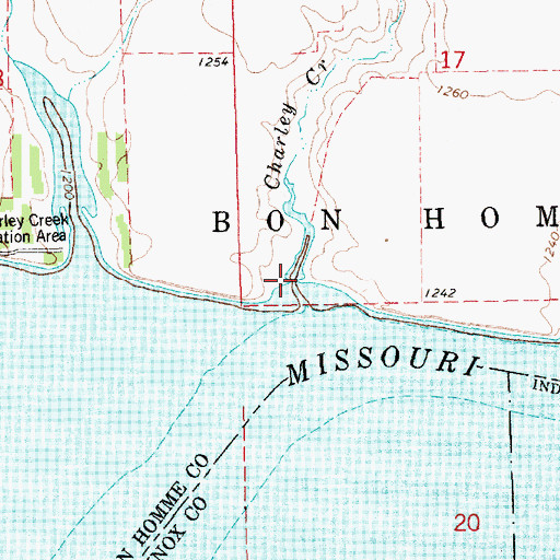 Topographic Map of Charley Creek, SD