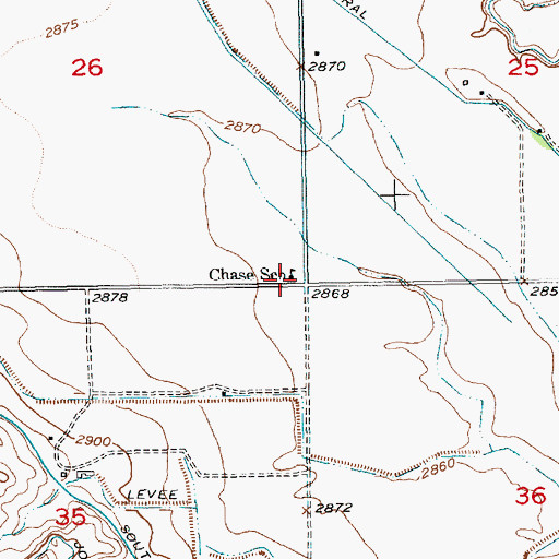 Topographic Map of Chase School, SD