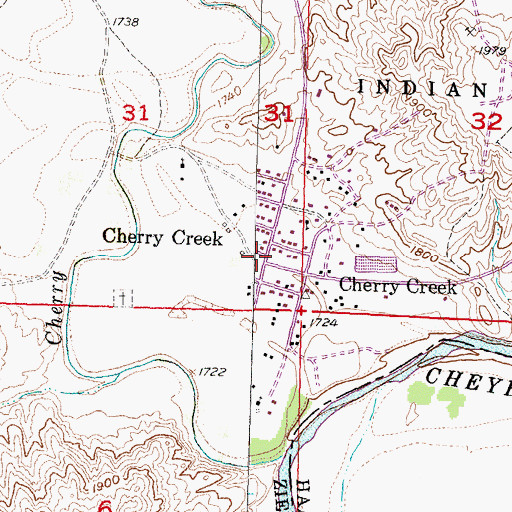 Topographic Map of Cherry Creek, SD