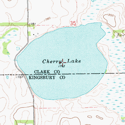 Topographic Map of Cherry Lake, SD