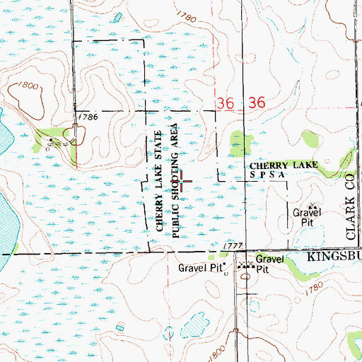 Topographic Map of Cherry Lake State Public Shooting Area, SD