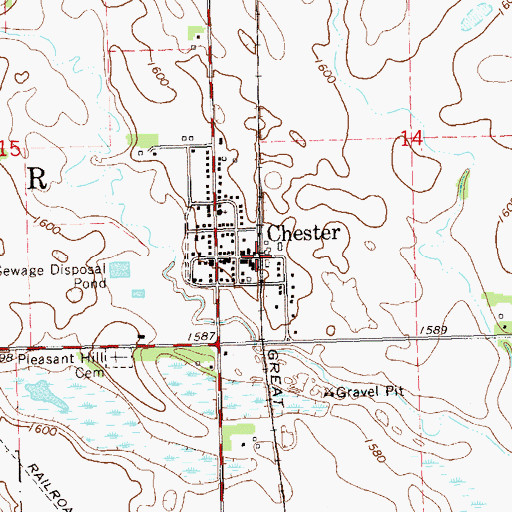 Topographic Map of Chester, SD