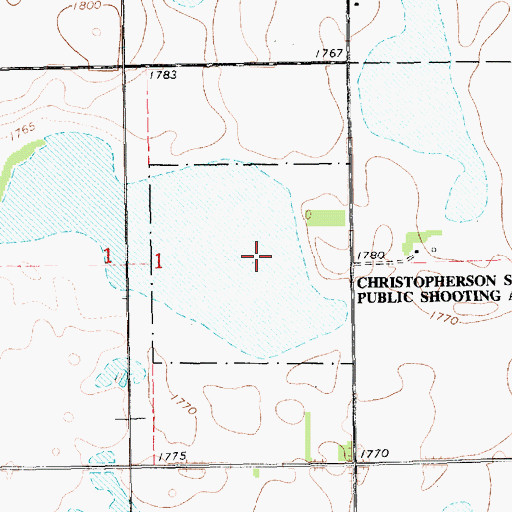 Topographic Map of Christopherson State Public Shooting Area, SD