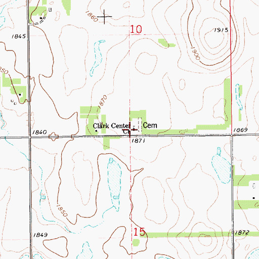 Topographic Map of Clark Center Church, SD