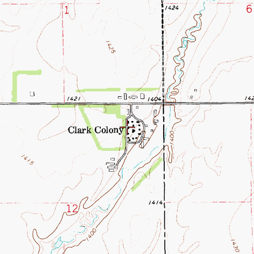 Topographic Map of Clark Colony, SD