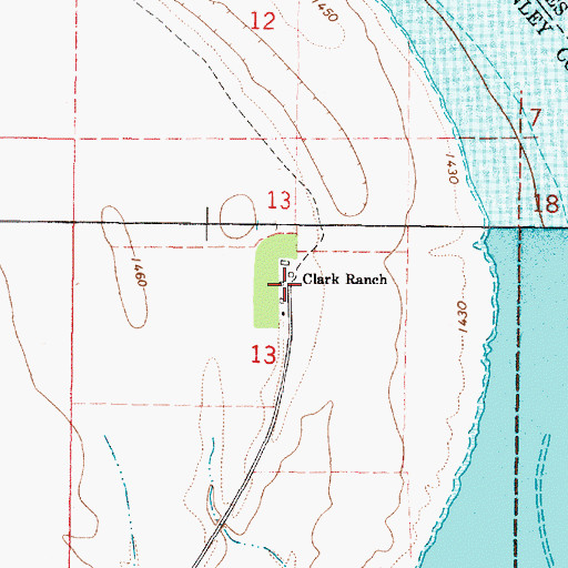 Topographic Map of Clark Ranch, SD