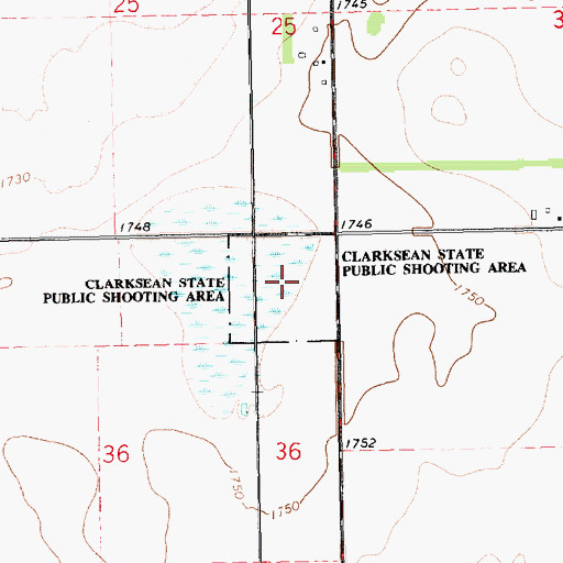 Topographic Map of Clarksean State Public Shooting Area, SD