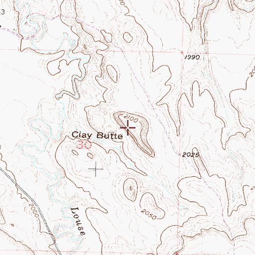 Topographic Map of Clay Butte, SD