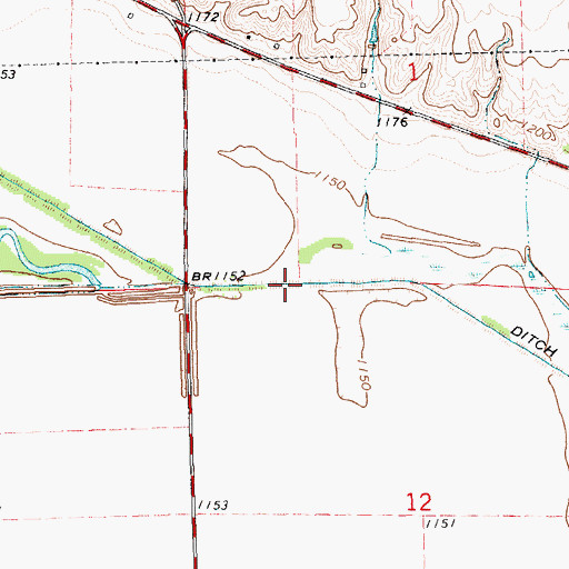 Topographic Map of Clay Creek Ditch, SD