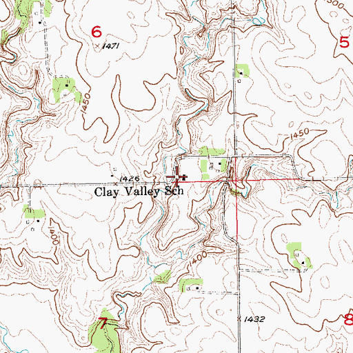 Topographic Map of Clay Valley School, SD