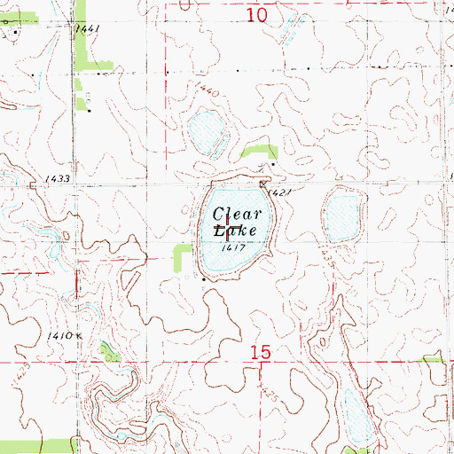 Topographic Map of Clear Lake, SD