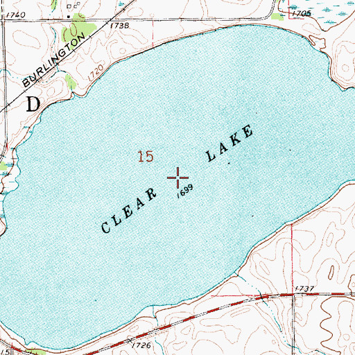 Topographic Map of Clear Lake, SD