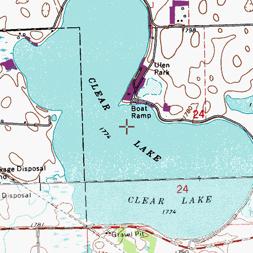 Topographic Map of Clear Lake, SD