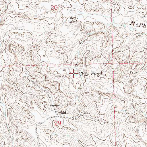 Topographic Map of Cliff Pond, SD