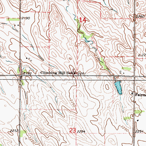 Topographic Map of Climbing Hill School, SD