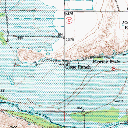 Topographic Map of Close Ranch, SD