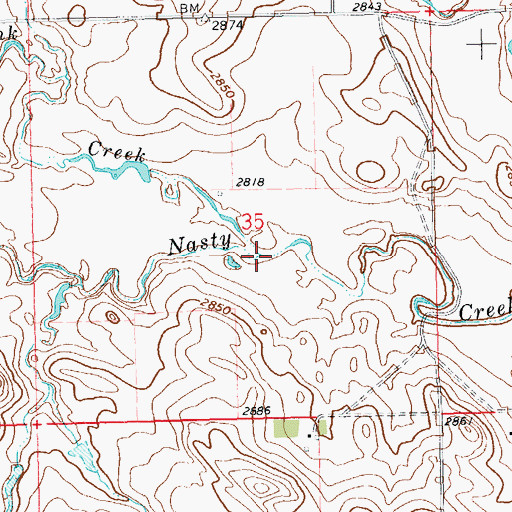 Topographic Map of Coal Bank Creek, SD