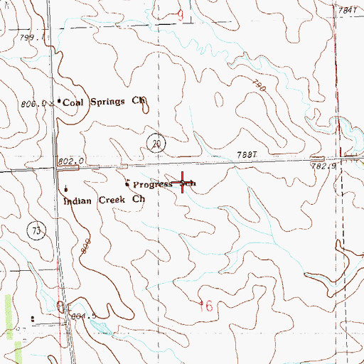 Topographic Map of Coal Spring School, SD
