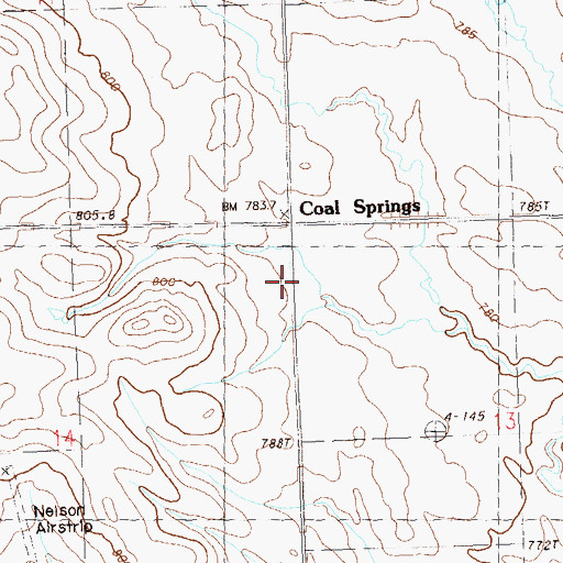 Topographic Map of Coal Springs, SD