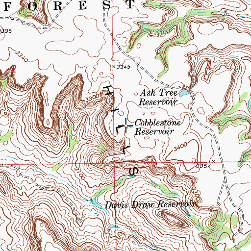 Topographic Map of Cobblestone Reservoir, SD
