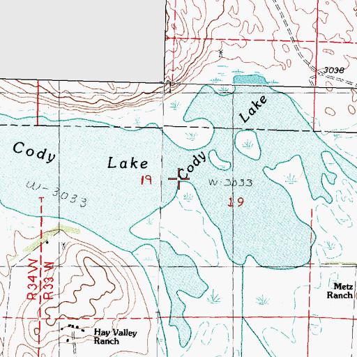 Topographic Map of Cody Lake, SD