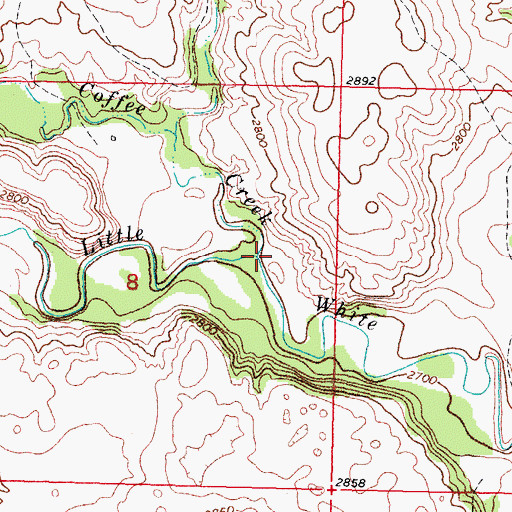 Topographic Map of Coffee Creek, SD