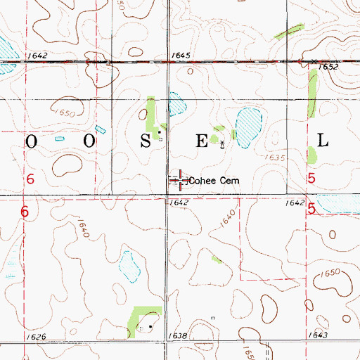 Topographic Map of Cohee Cemetery, SD