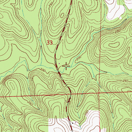 Topographic Map of Rattle Branch, AL