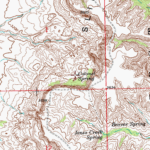 Topographic Map of Colonel Spring, SD