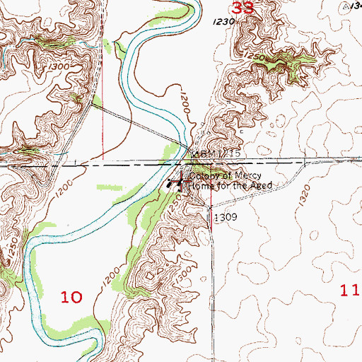 Topographic Map of Colony of Mercy Home for the Aged, SD