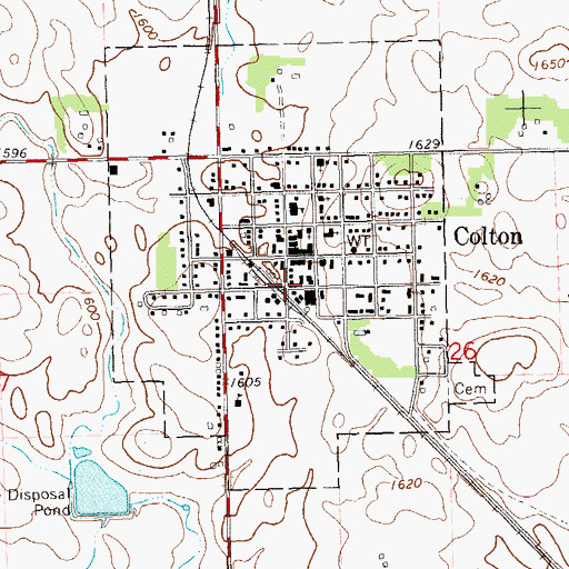 Topographic Map of Colton, SD